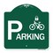Signmission Parking With Cycle and Lock, Green & White Aluminum Architectural Sign, 18" x 18", GW-1818-24625 A-DES-GW-1818-24625 - alternate 1